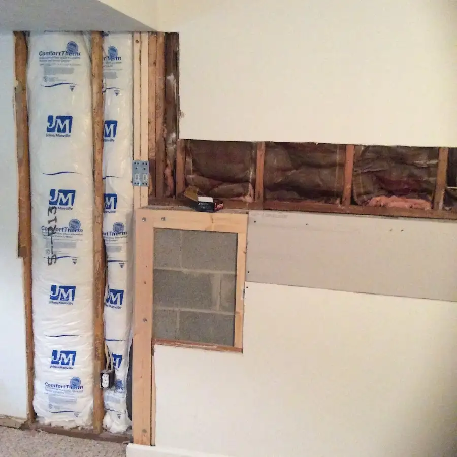 Wall insulation replacement during Structural Drying in Mims